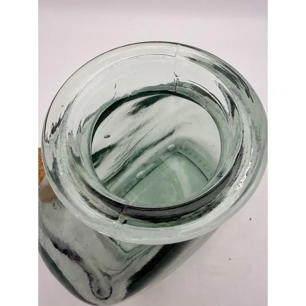 Clear Green Glass Jar with Cork Stopper